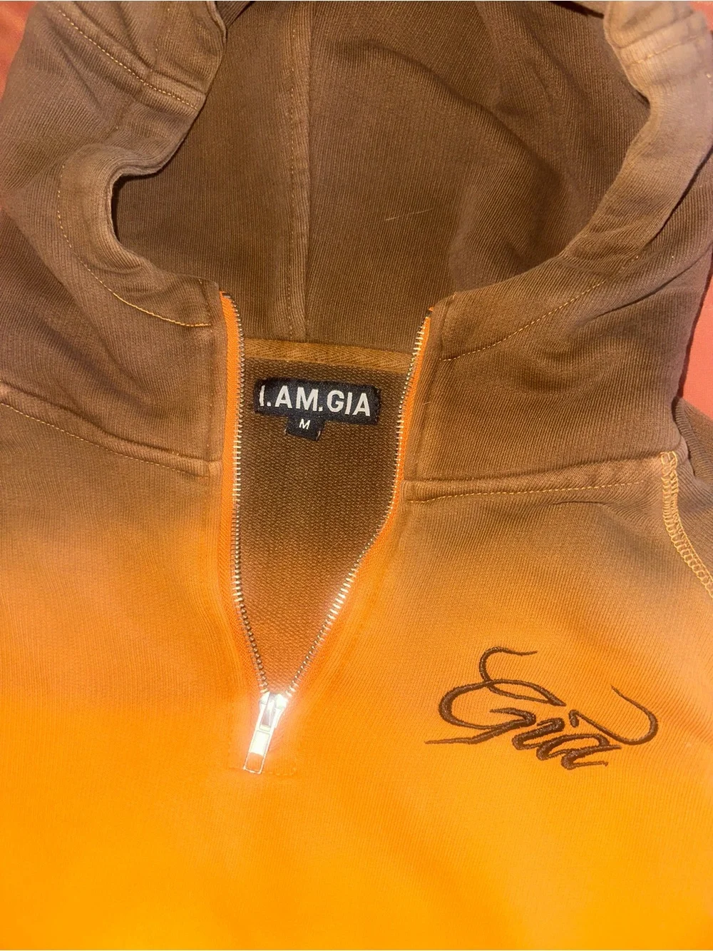 I.AM.GIA orange & brown ombré medium cropped sweatshirt